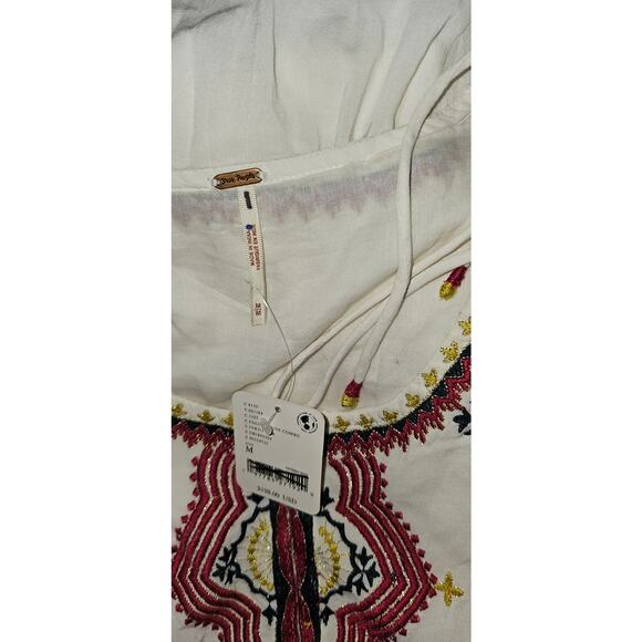 New FREE PEOPLE Sweet Escape Midi Dress $198 MEDIUM Ivory Boho Embroidered - Picture 9 of 9